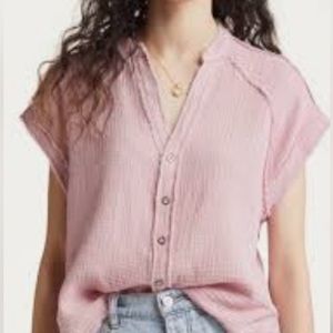 We The Free Gauze Button Front Top